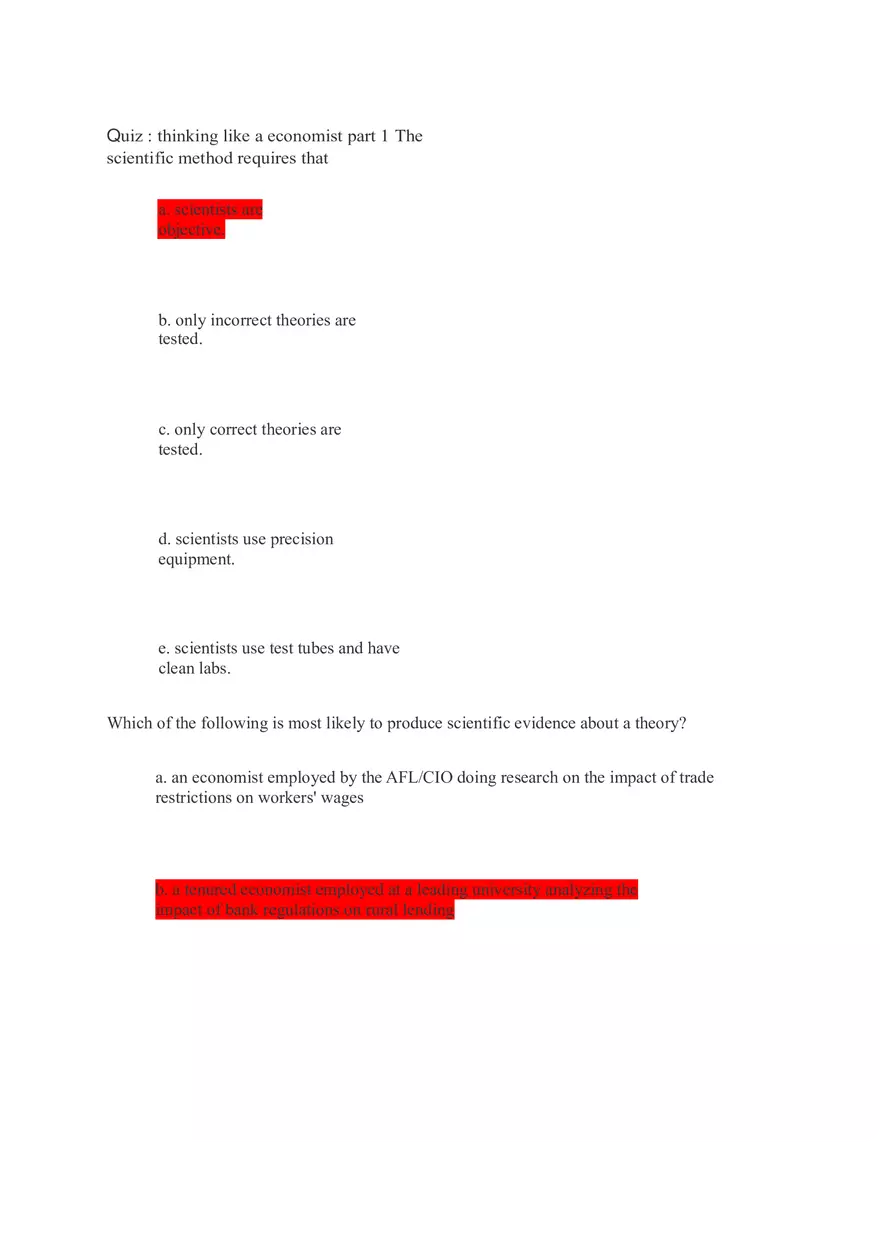 Quiz Thinking Like a Economist - Page 1