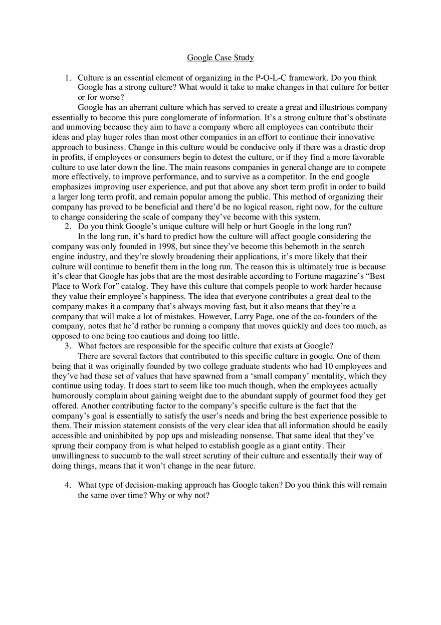 Google Case Study - Page 1