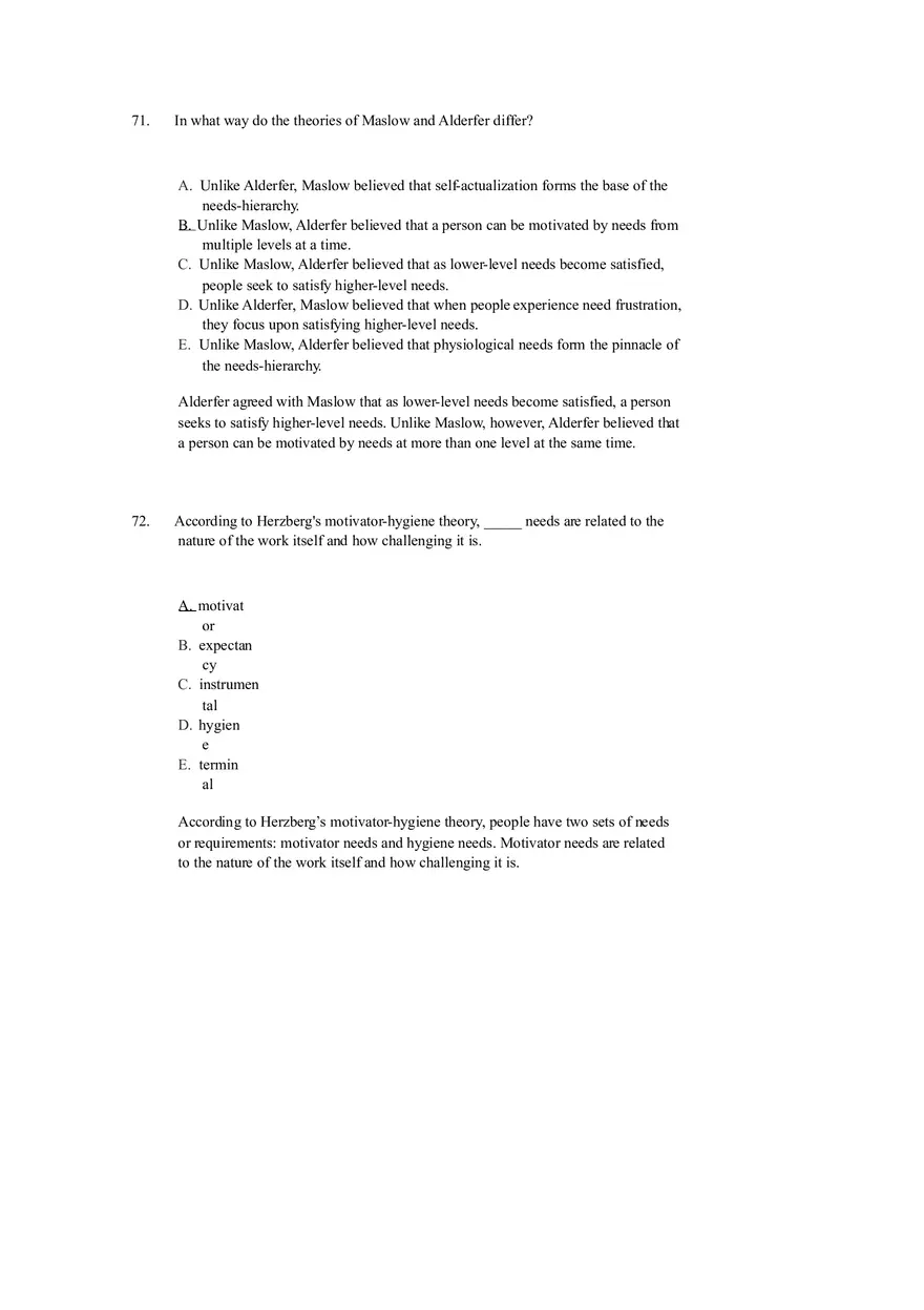 Chapter 12 Motivation and Performance Test Bank - Page 8