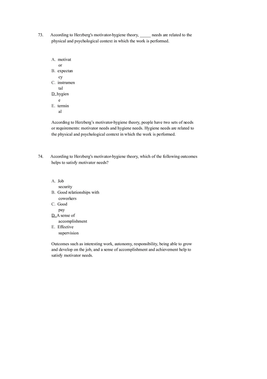 Chapter 12 Motivation and Performance Test Bank - Page 9