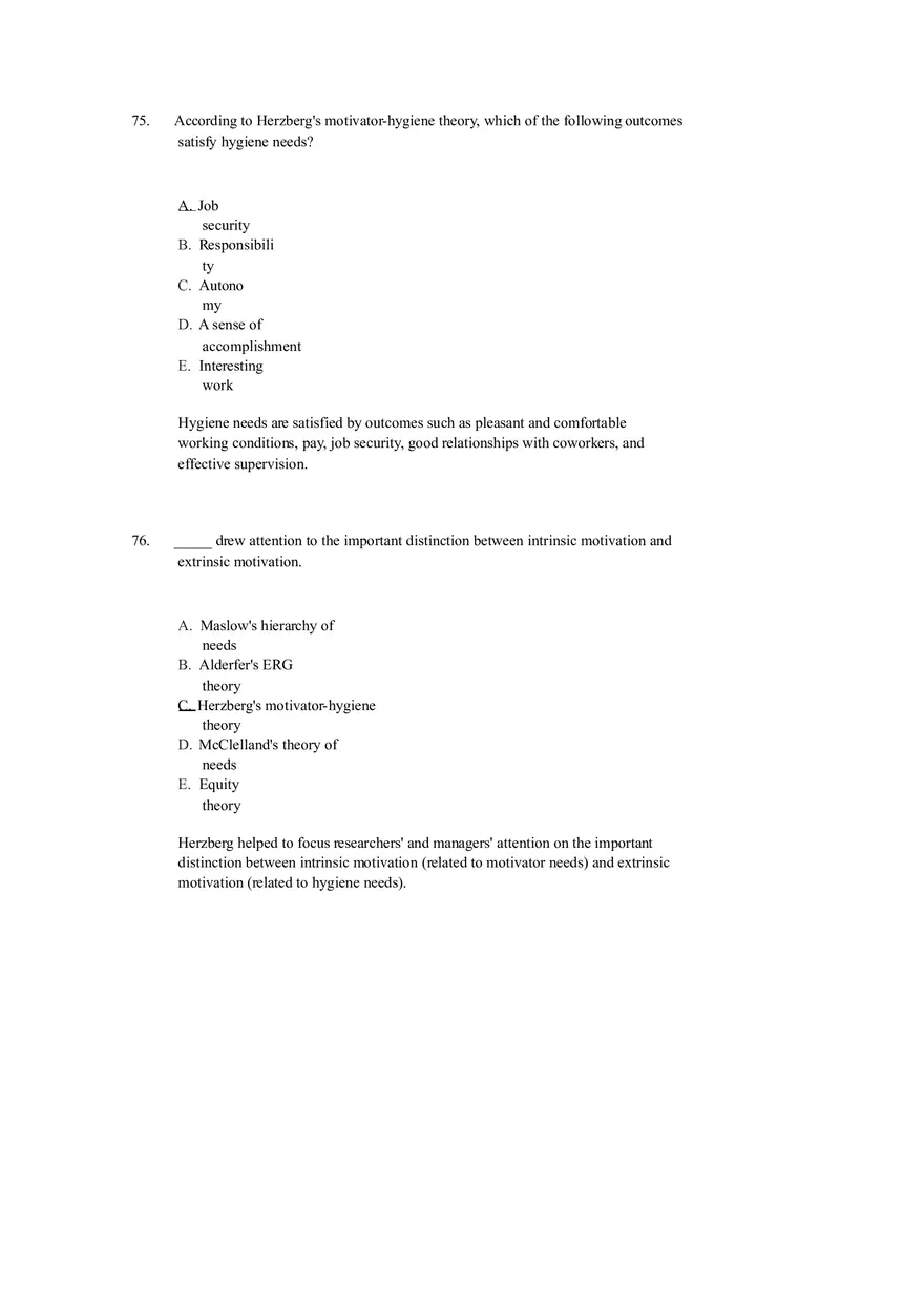 Chapter 12 Motivation and Performance Test Bank - Page 10