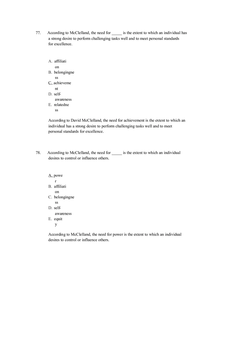 Chapter 12 Motivation and Performance Test Bank - Page 11