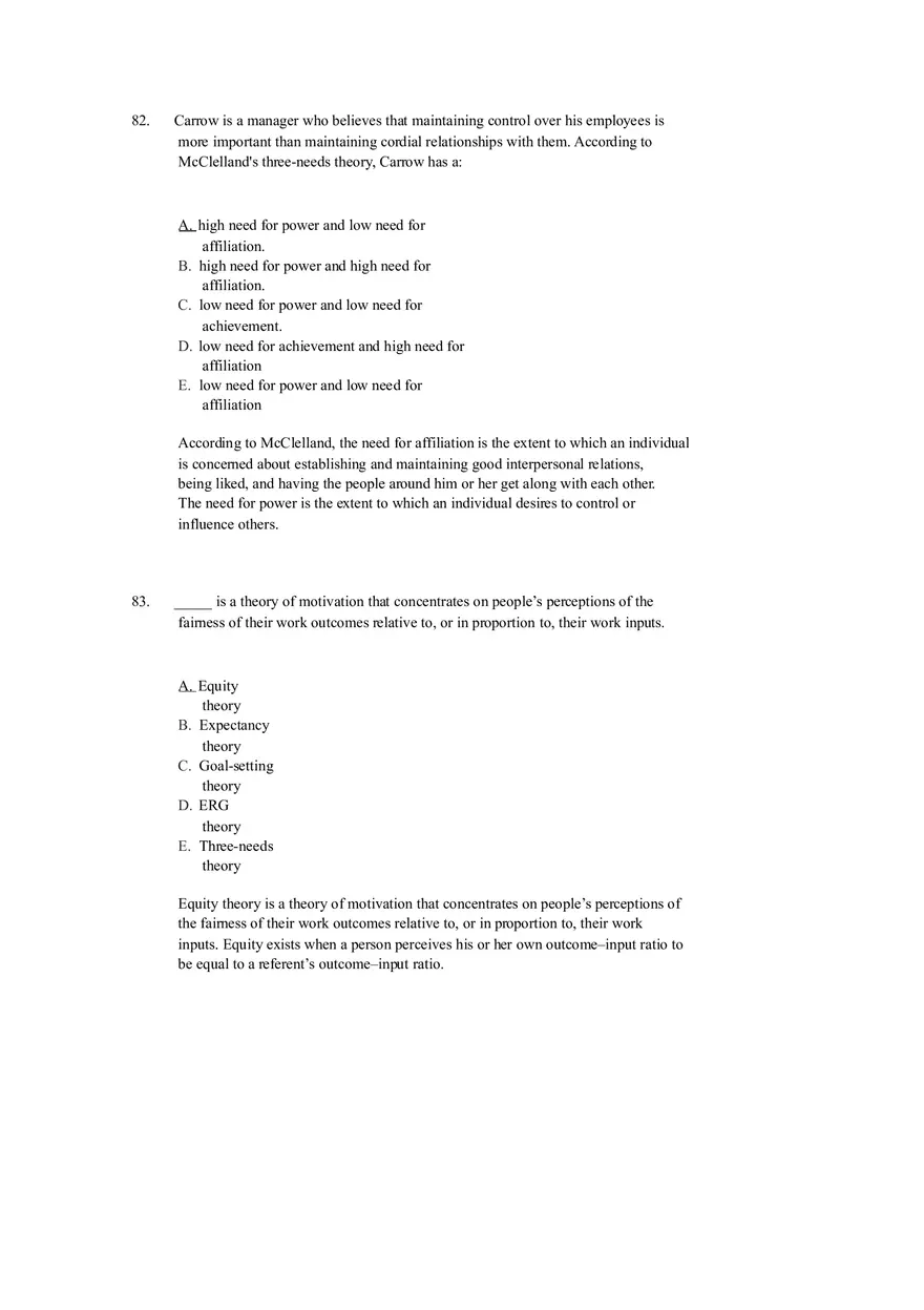 Chapter 12 Motivation and Performance Test Bank - Page 15