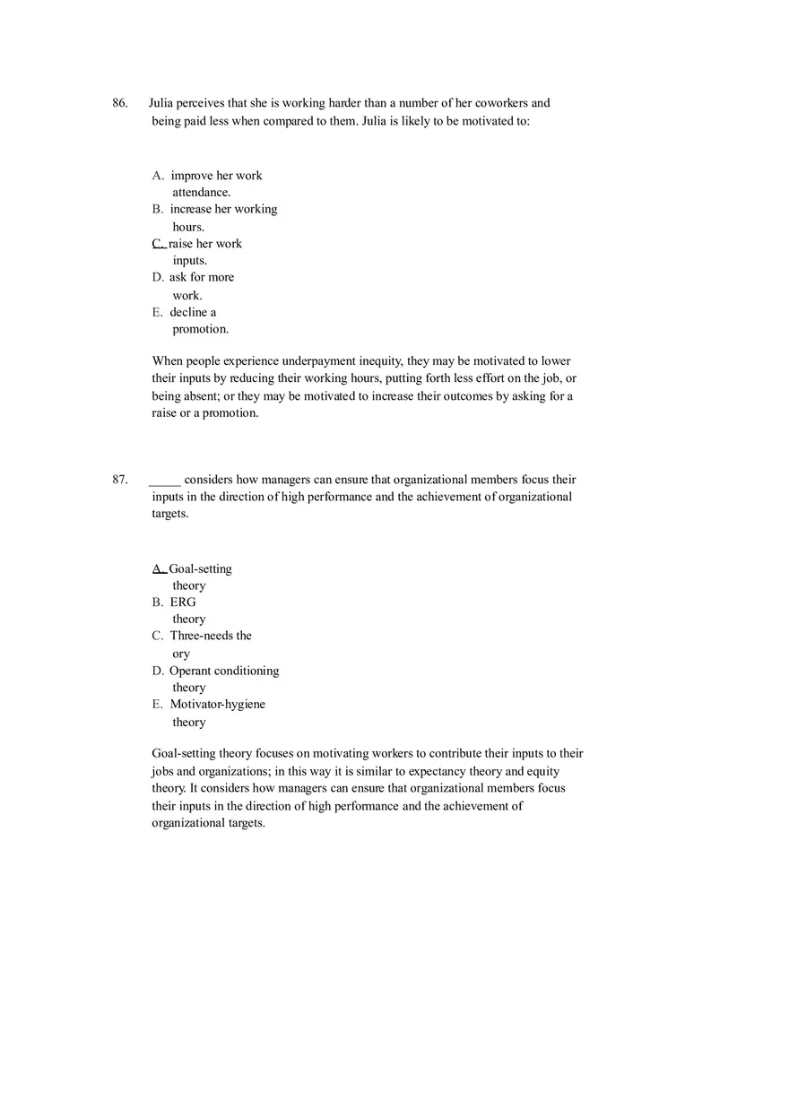 Chapter 12 Motivation and Performance Test Bank - Page 17