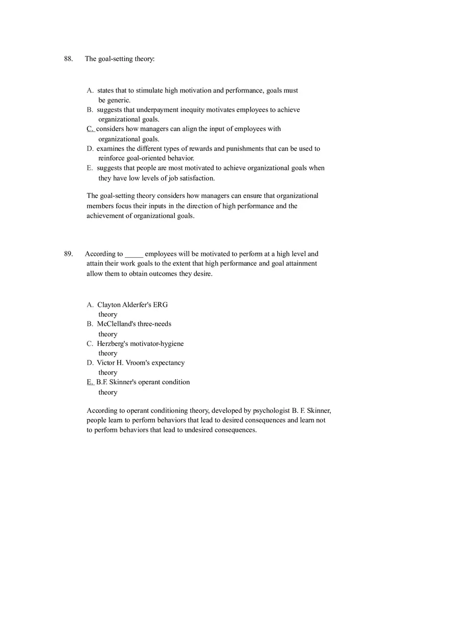 Chapter 12 Motivation and Performance Test Bank - Page 18