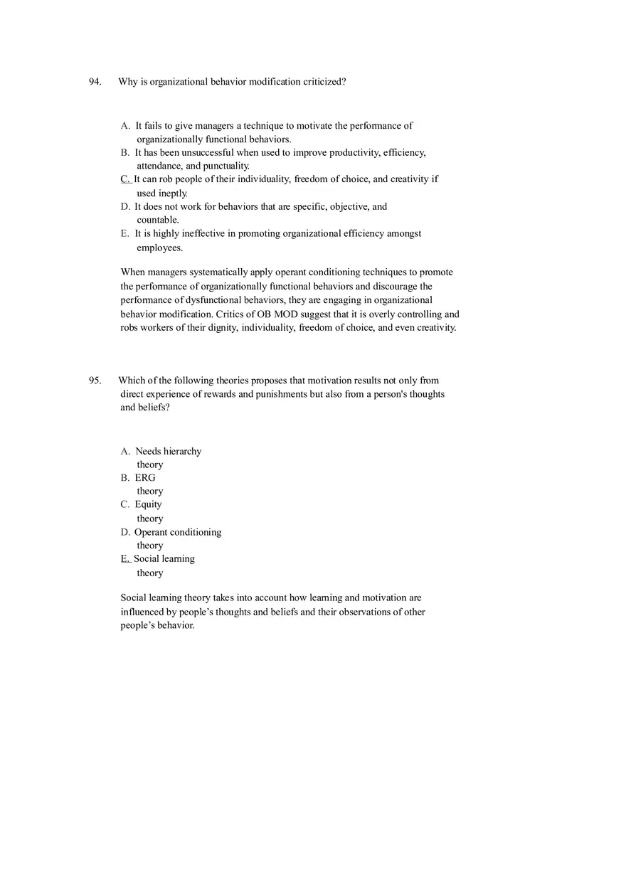 Chapter 12 Motivation and Performance Test Bank - Page 21