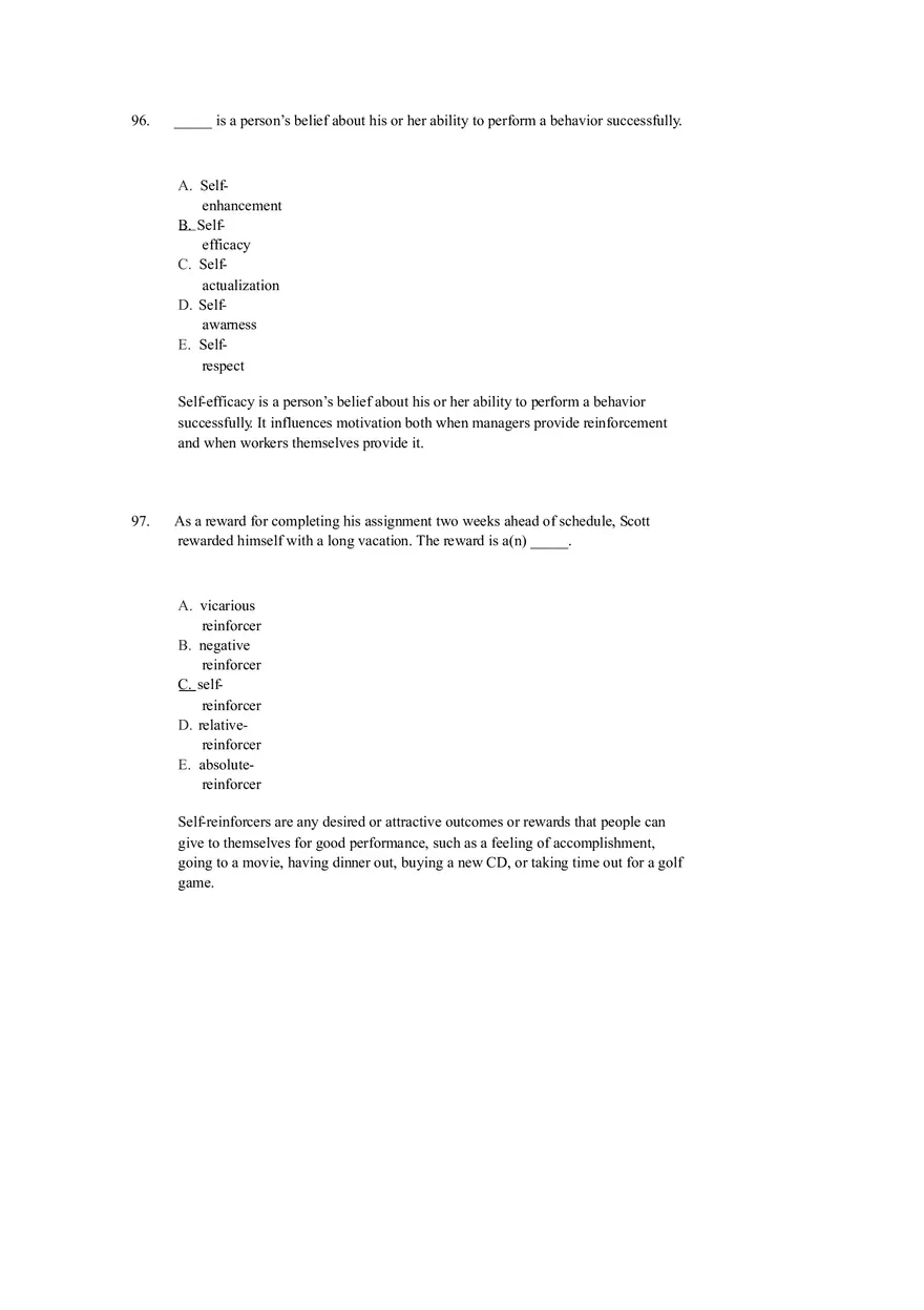 Chapter 12 Motivation and Performance Test Bank - Page 22
