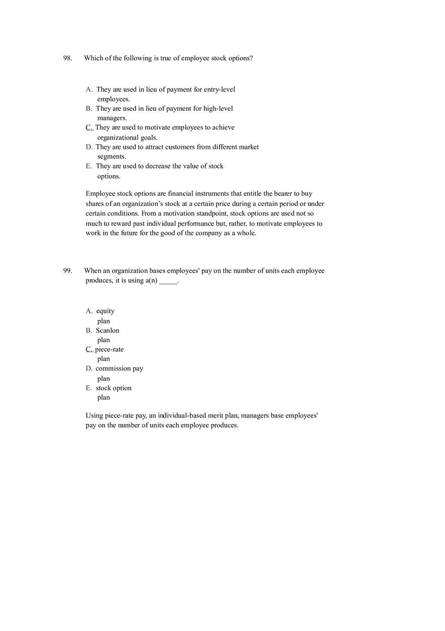 Chapter 12 Motivation and Performance Test Bank - Page 23