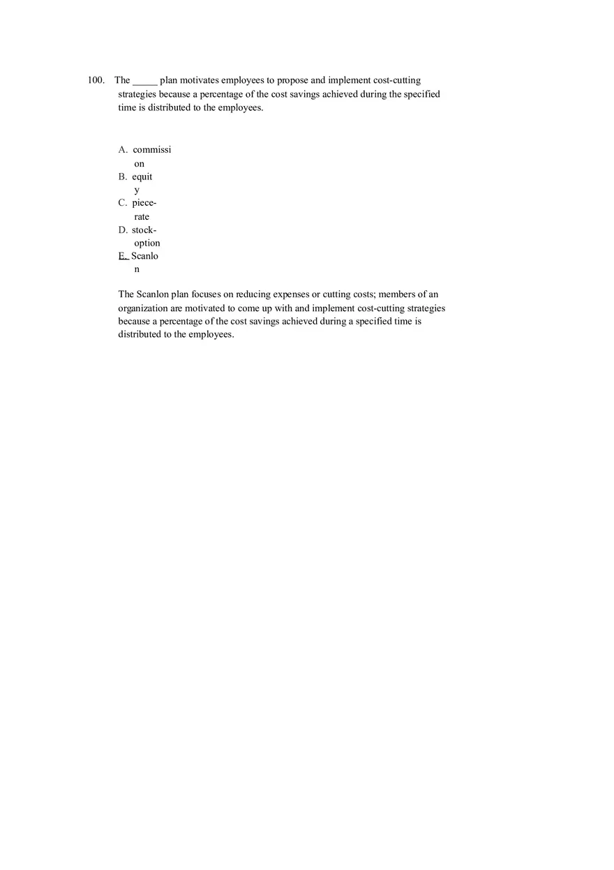 Chapter 12 Motivation and Performance Test Bank - Page 25
