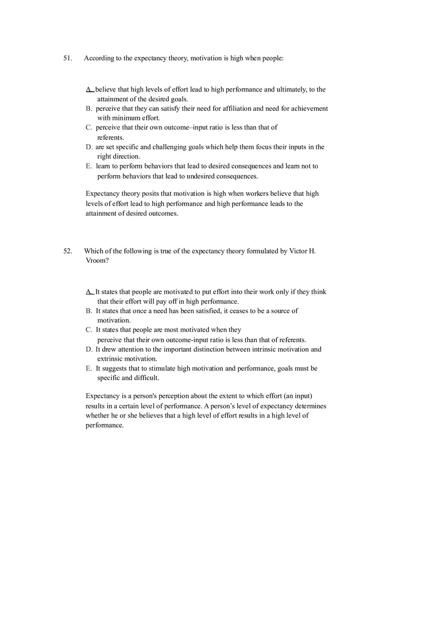 Chapter 12 Motivation and Performance Test Bank - Page 27