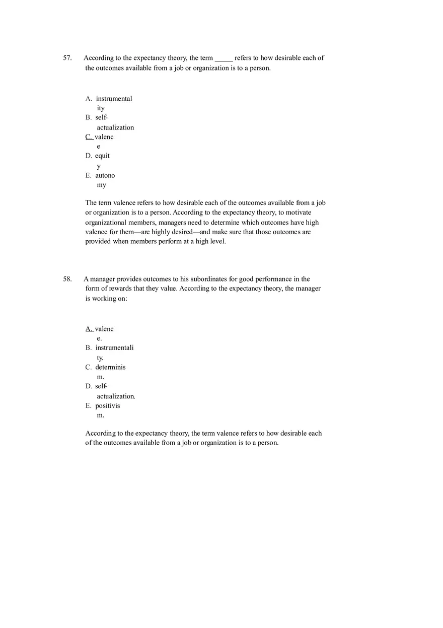 Chapter 12 Motivation and Performance Test Bank - Page 30