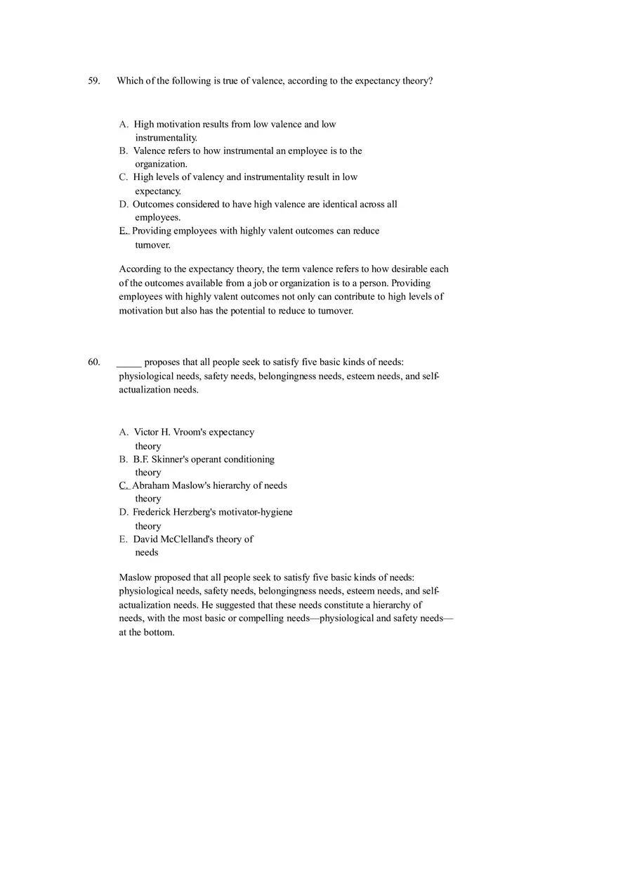 Chapter 12 Motivation and Performance Test Bank - Page 31