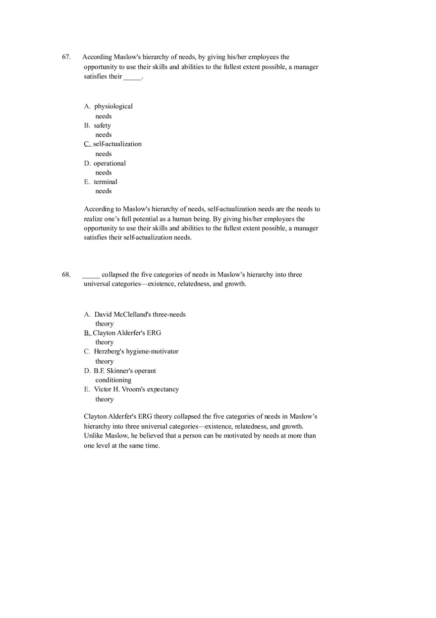 Chapter 12 Motivation and Performance Test Bank - Page 6