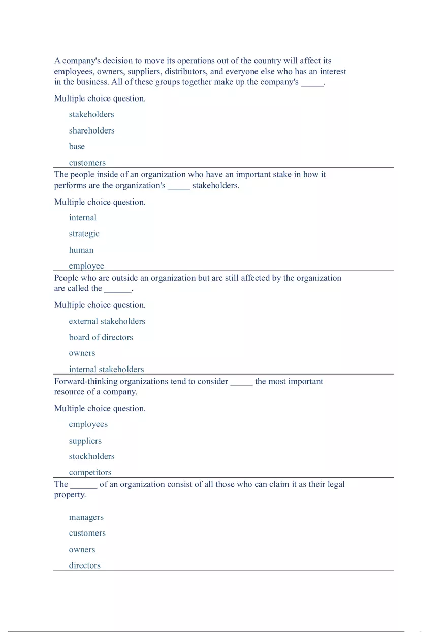 Functions and Activities of Management Review Answer Key Part 3 - Page 10