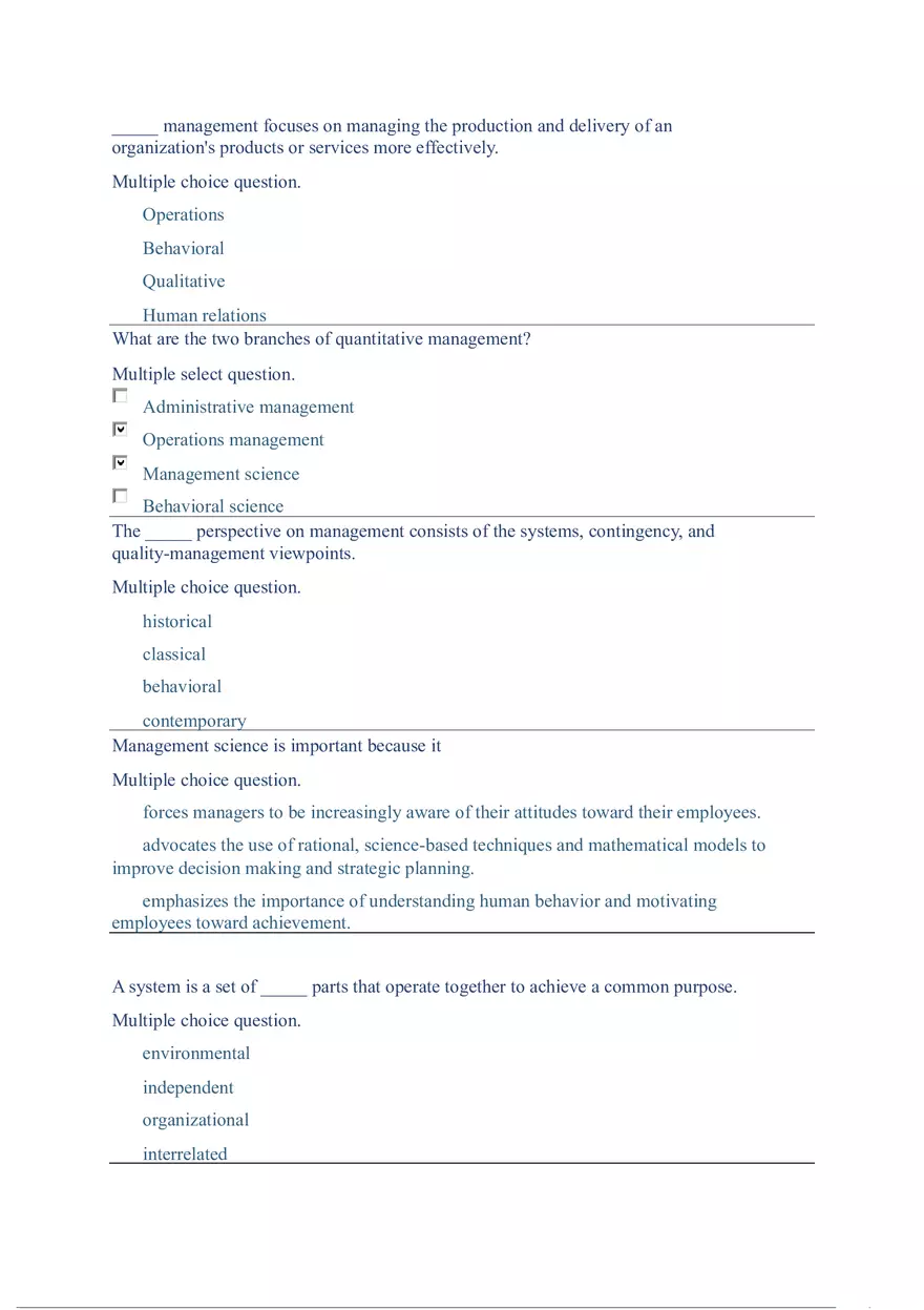 Functions and Activities of Management Review Answer Key Part 3 - Page 2