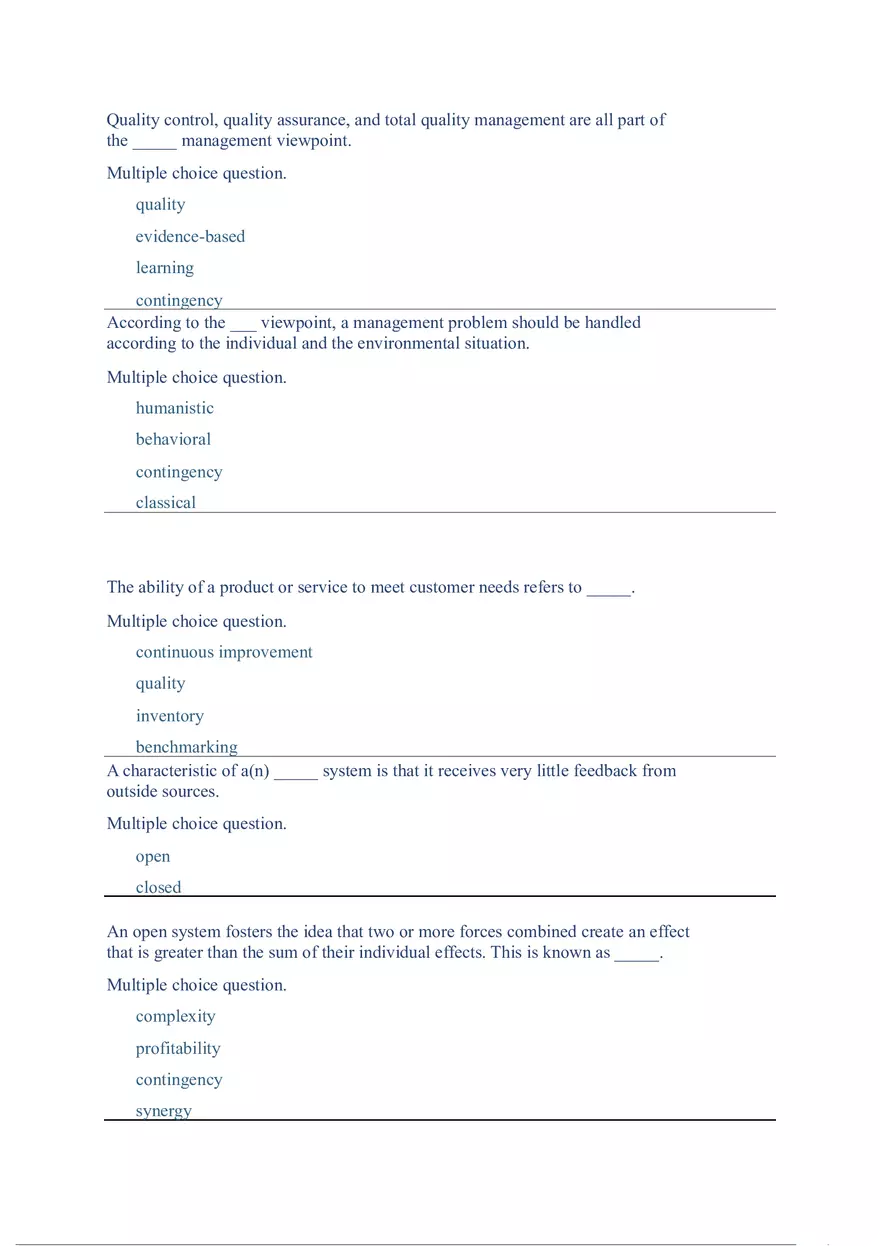 Functions and Activities of Management Review Answer Key Part 3 - Page 6