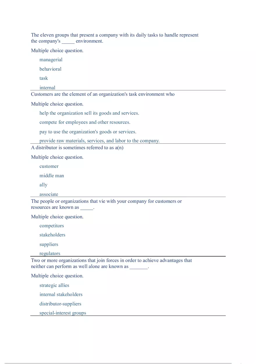 Functions and Activities of Management Review Answer Key Part 4 - Page 2