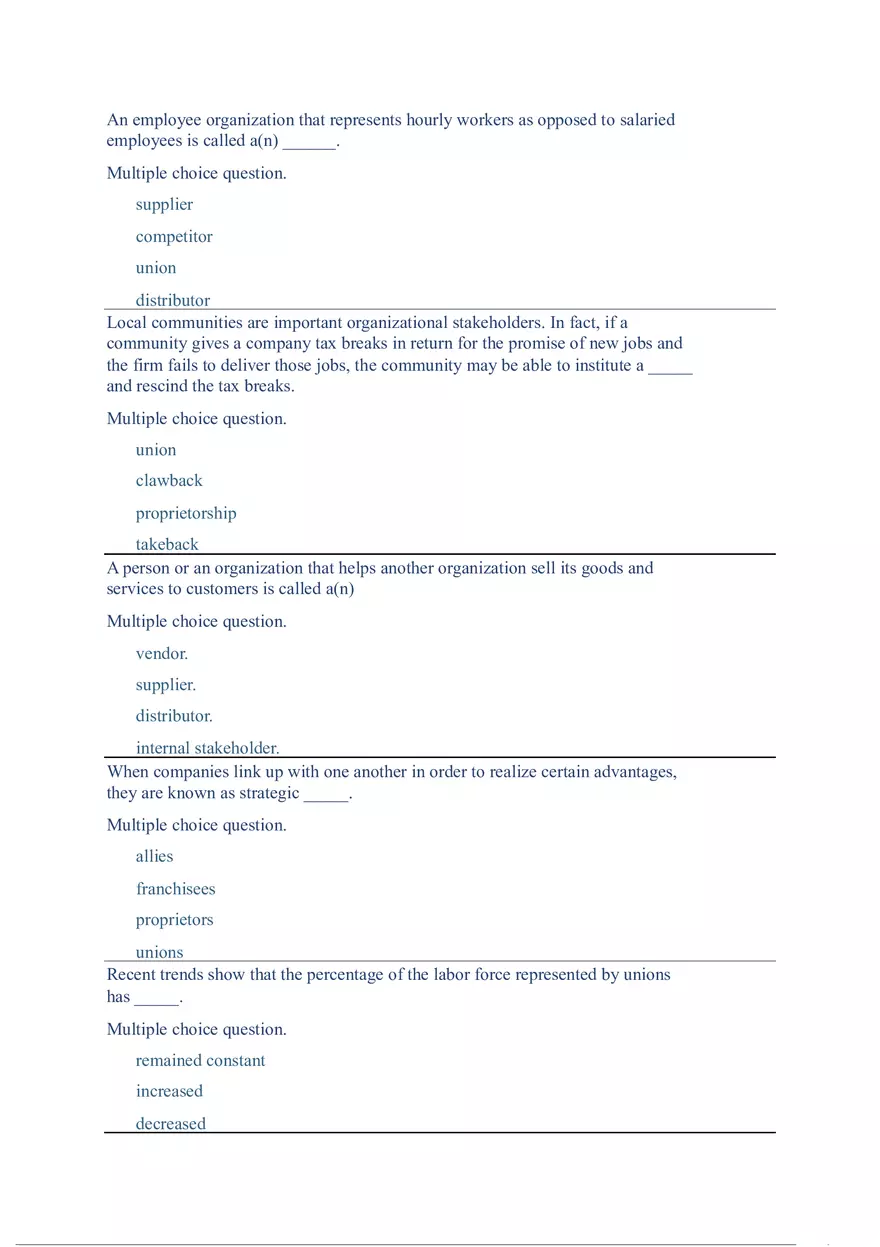 Functions and Activities of Management Review Answer Key Part 4 - Page 3