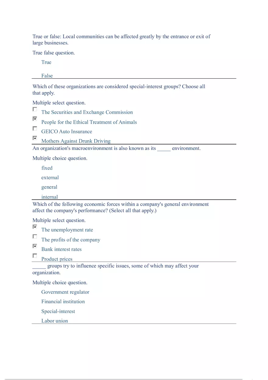 Functions and Activities of Management Review Answer Key Part 4 - Page 4