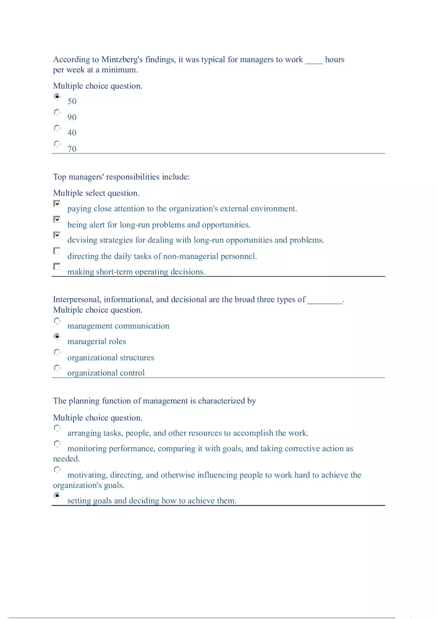 Functions and Activities of Management Review Answer Key Part 1 - Page 7