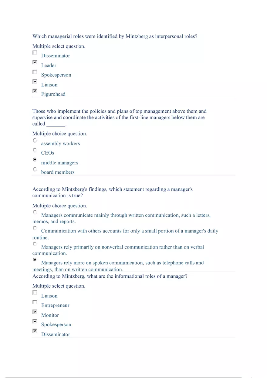 Functions and Activities of Management Review Answer Key Part 1 - Page 8