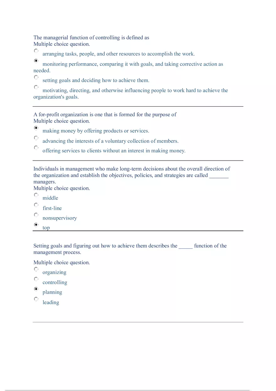 Functions and Activities of Management Review Answer Key Part 1 - Page 5