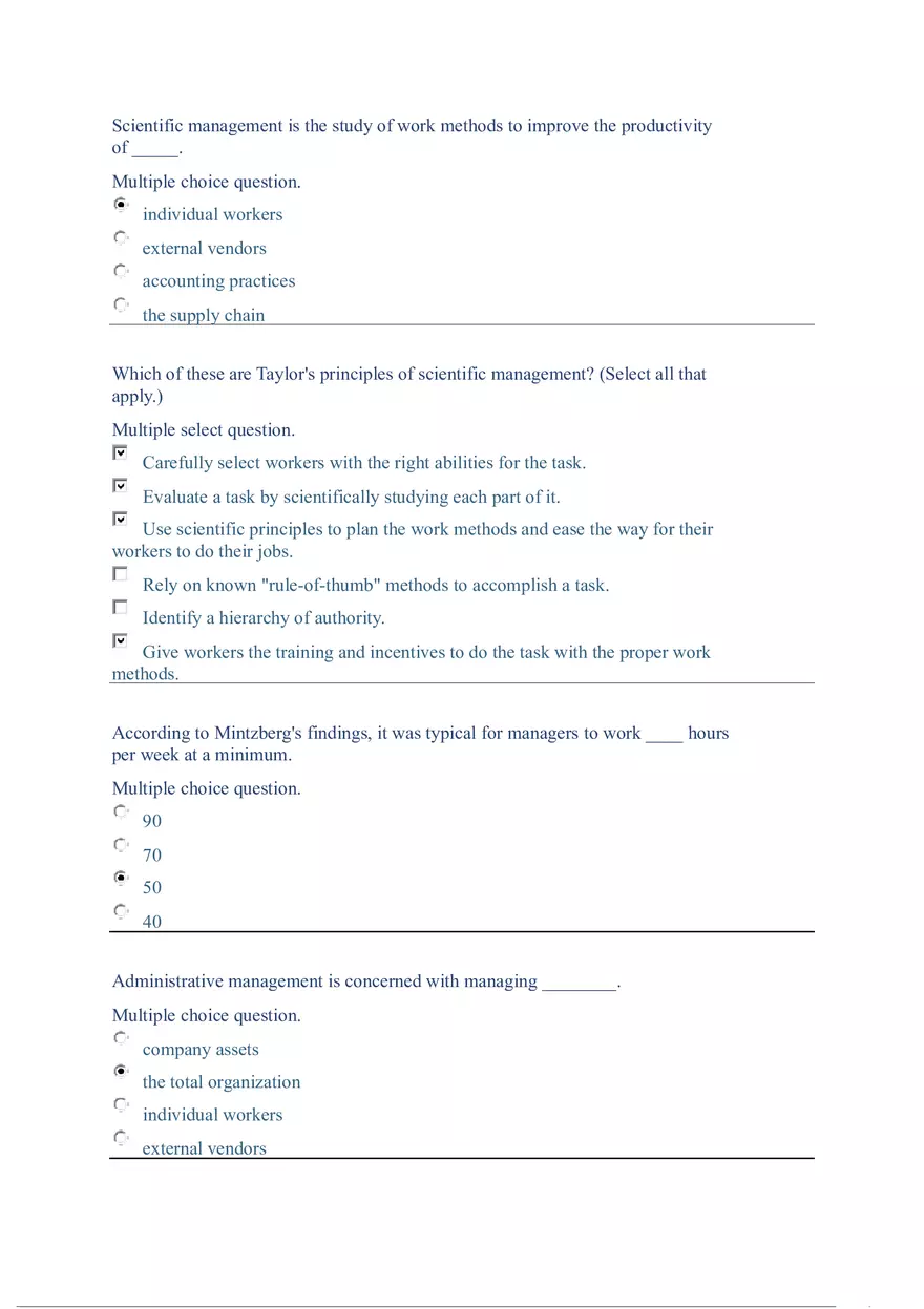 Functions and Activities of Management Review Answer Key Part 2 - Page 3