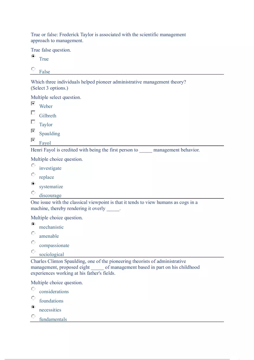 Functions and Activities of Management Review Answer Key Part 2 - Page 5