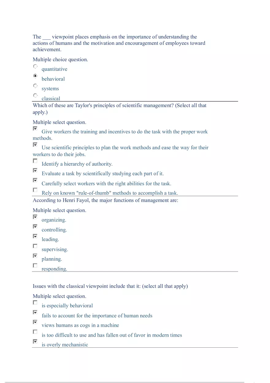 Functions and Activities of Management Review Answer Key Part 2 - Page 6