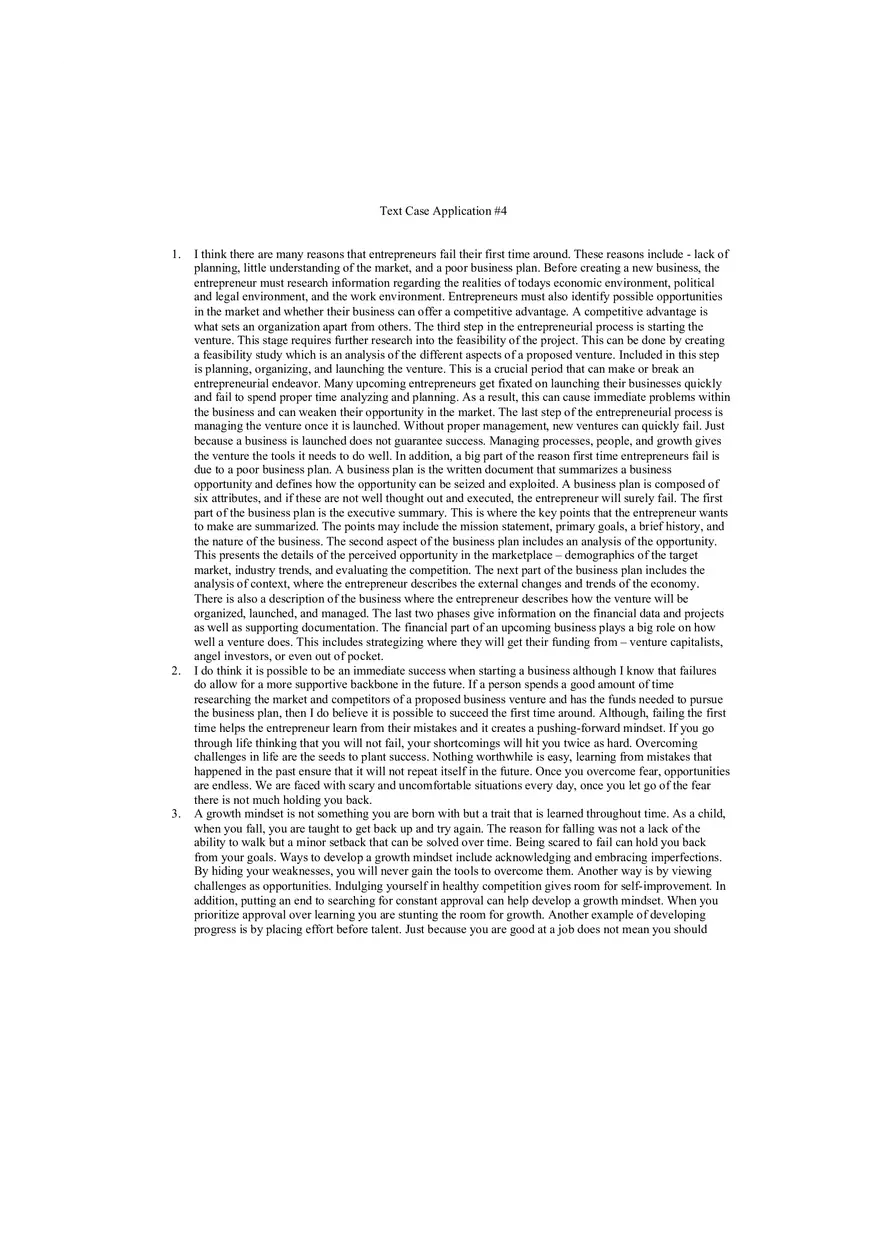 The Fear of Failure Summary - Page 1