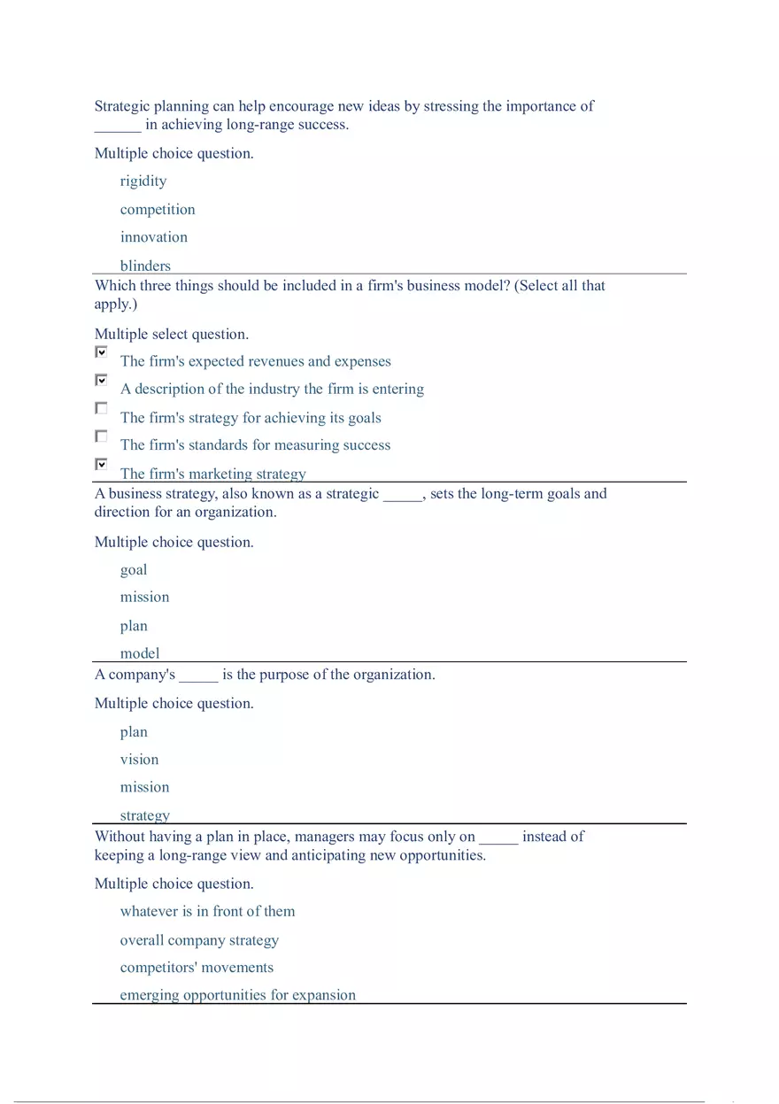 Functions and Activities of Management Review Answer Key Part 5 - Page 1