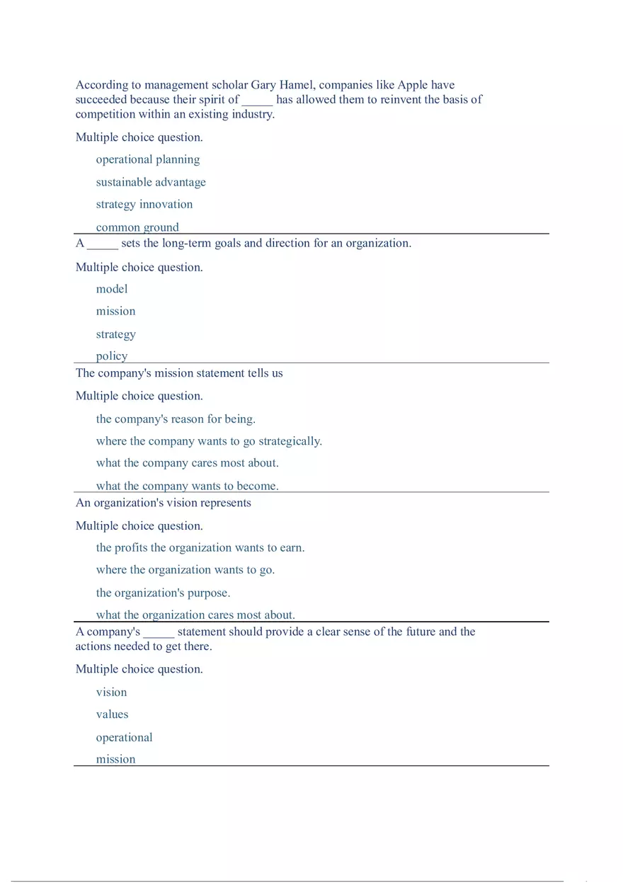 Functions and Activities of Management Review Answer Key Part 5 - Page 2