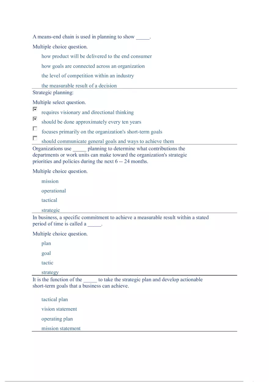 Functions and Activities of Management Review Answer Key Part 5 - Page 5