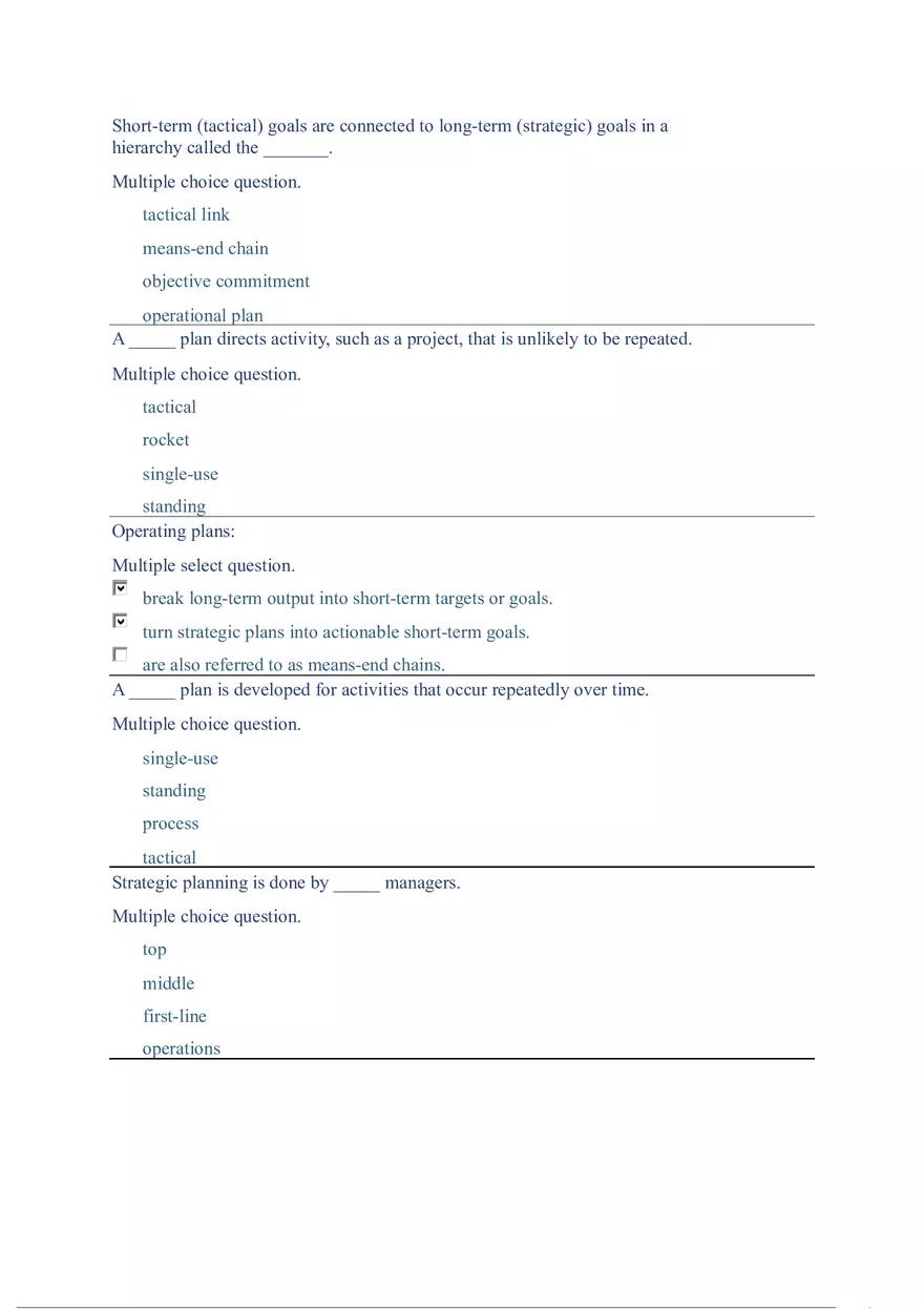Functions and Activities of Management Review Answer Key Part 5 - Page 6