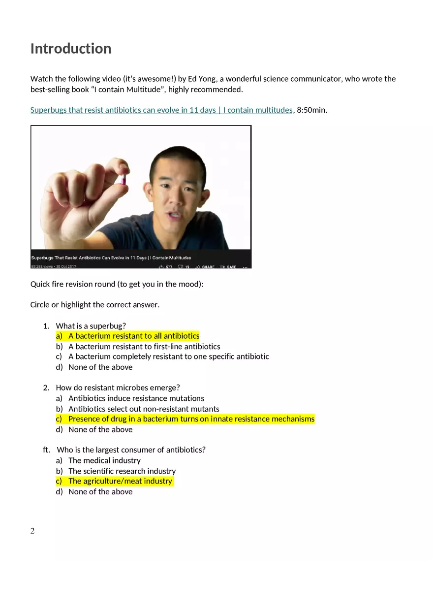 Antibiotic Resistance Assignment - Page 2