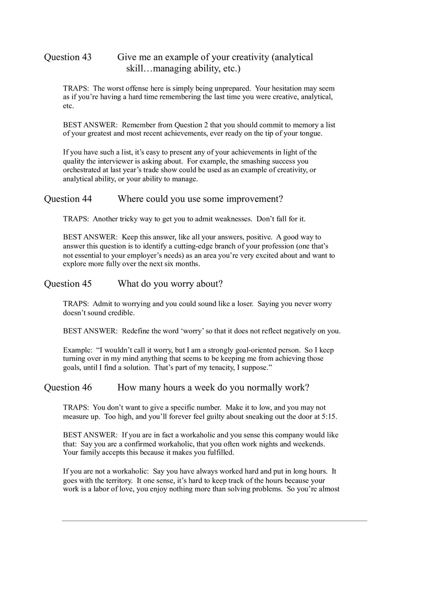 64 Toughest Interview Questions Part 3 - Page 1