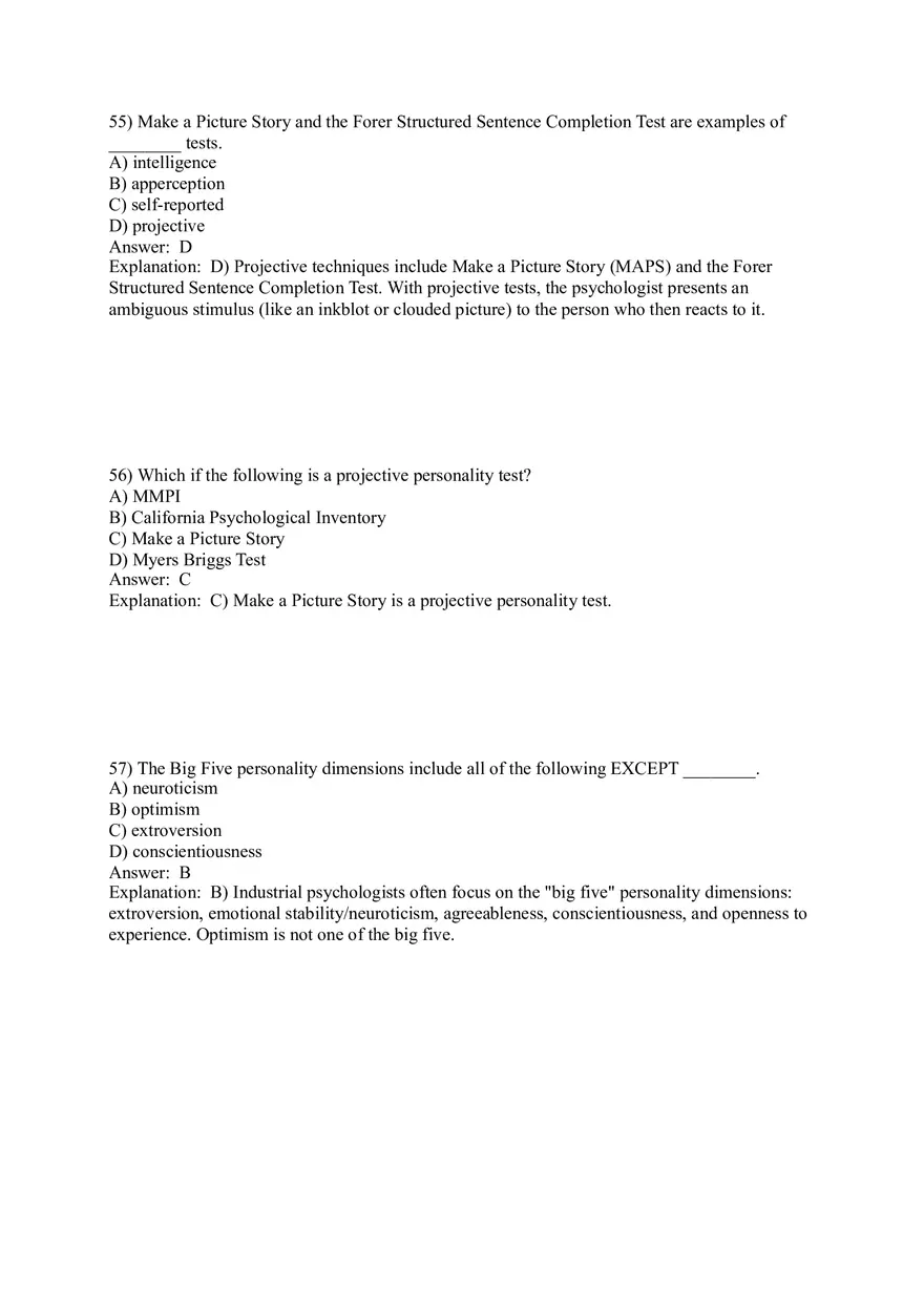 Employee Testing and Selection Test Answer Key Part 3 - Page 3