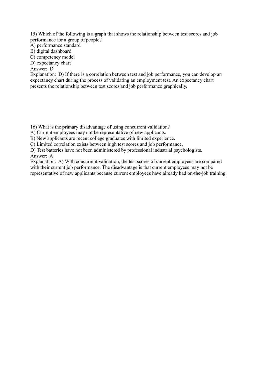 Employee Testing and Selection Test Answer Key Part 1 - Page 7