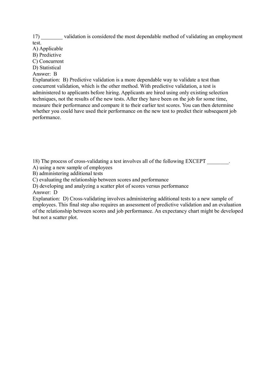 Employee Testing and Selection Test Answer Key Part 1 - Page 8