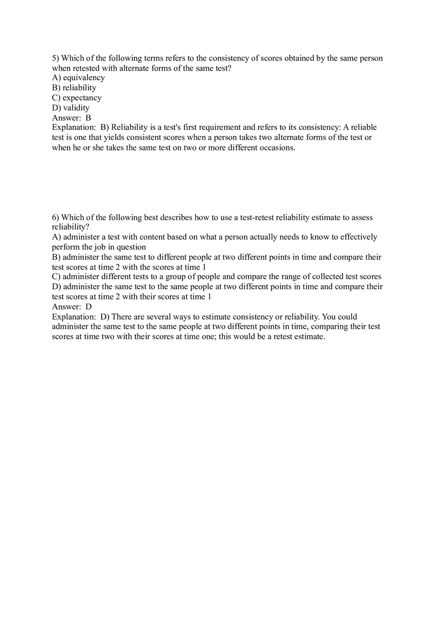 Employee Testing and Selection Test Answer Key Part 1 - Page 3