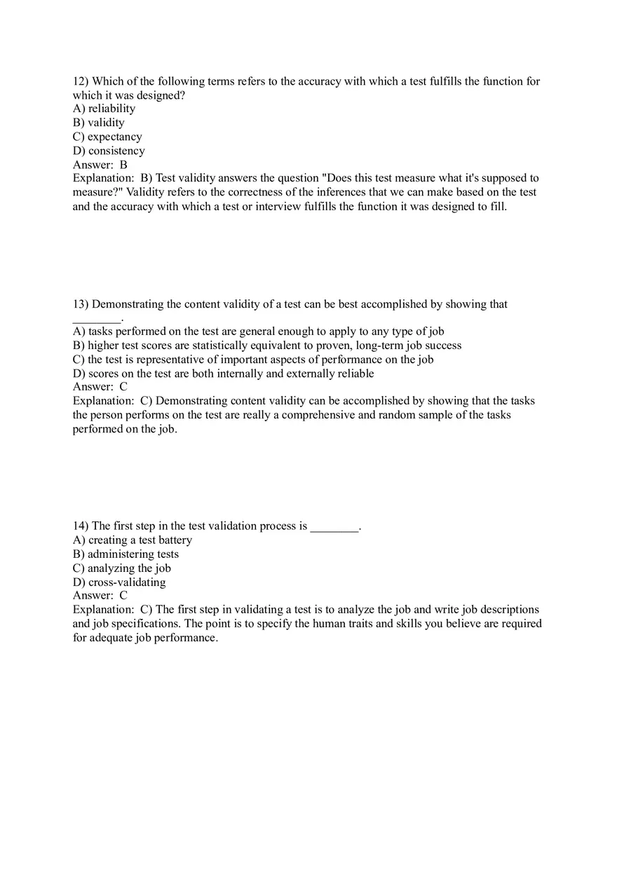 Employee Testing and Selection Test Answer Key Part 1 - Page 6