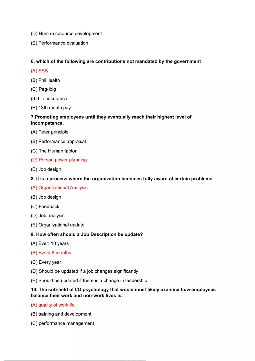 Organizational Psychology Review Questions Part 1 - Page 2