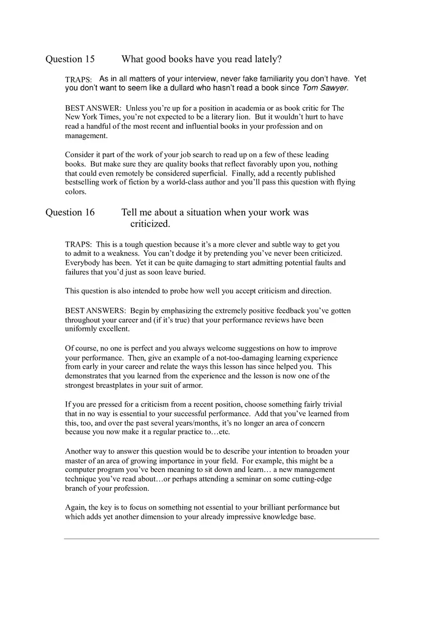 64 Toughest Interview Questions Part 2 - Page 1