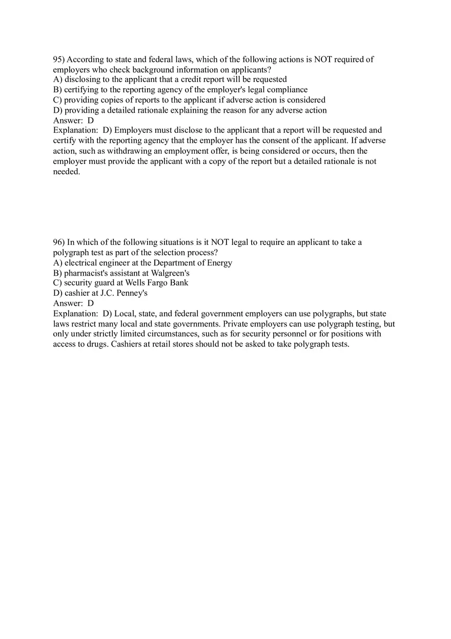 Employee Testing and Selection Test Answer Key Part 4 - Page 15