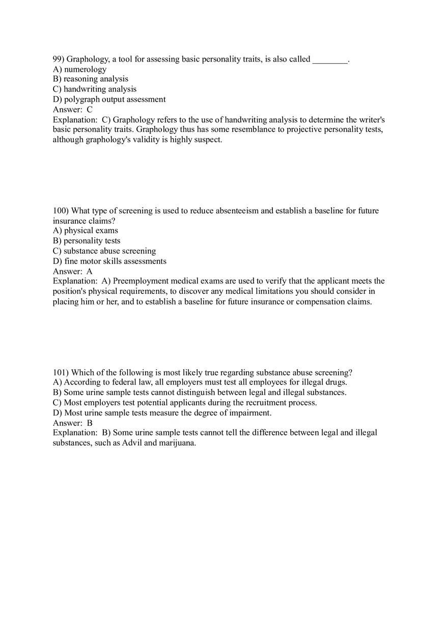 Employee Testing and Selection Test Answer Key Part 4 - Page 4