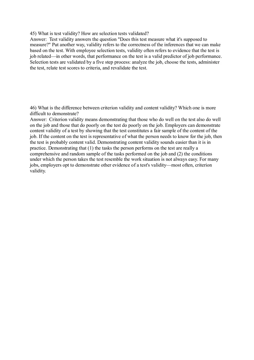 Employee Testing and Selection Test Answer Key Part 2 - Page 8