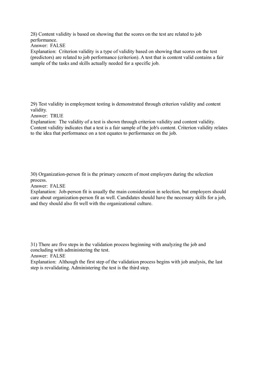 Employee Testing and Selection Test Answer Key Part 2 - Page 3