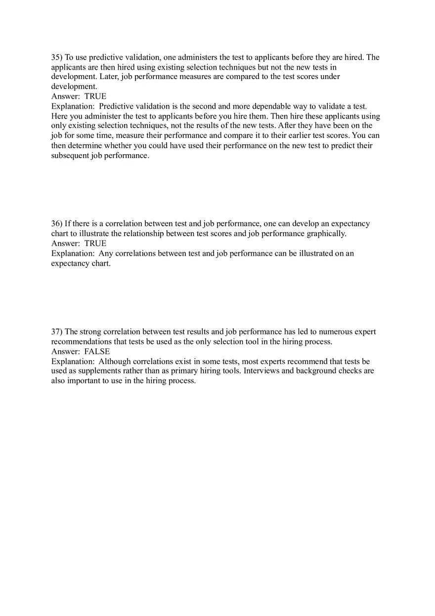 Employee Testing and Selection Test Answer Key Part 2 - Page 5