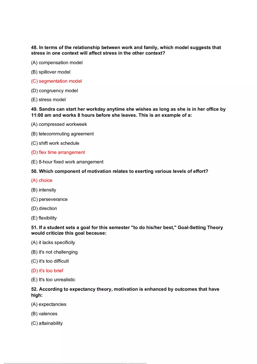 Organizational Psychology Review Questions Part 2 - Page 1