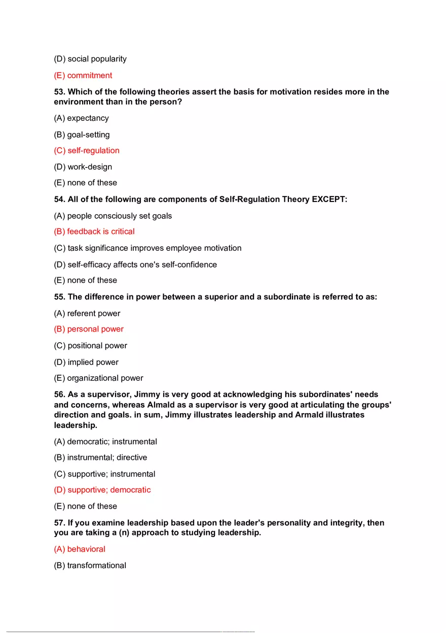 Organizational Psychology Review Questions Part 2 - Page 2